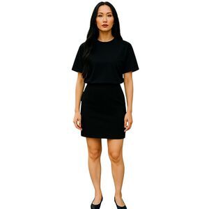 Antonio Melani Bitsy Wool Blend Lined Black Pencil Skirt Women's 10